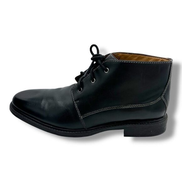 BOSTONIAN‎ Leather Brently Style Chukka Low Boot Shoe BLACK Mens Size 11.5 - Picture 1 of 16